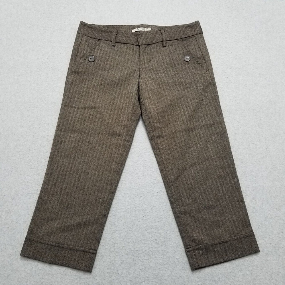 Spacegirls Capri‎ Pants Womens 3 Brown Pockets Low Rise